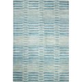 Bashian Bashian S185-BL-5X8-ST264 Chelsea Collection Striped Contemporary 100 Percent Wool Hand Tufted Area Rug; Blue - 5 ft. x 7 ft. 6 in. S185-BL-5X8-ST264